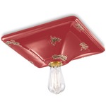 Vintage Square Canopy Ceiling Light Fixture - Vintage Red