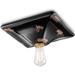 Vintage Square Canopy Ceiling Light Fixture - Vintage Black