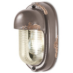 Vintage Bulkhead Vertical Wall Light - Vintage Grey / Clear