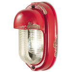 Vintage Bulkhead Vertical Wall Light - Vintage Red / Clear
