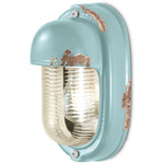 Vintage Bulkhead Vertical Wall Light - Vintage Light Blue / Clear