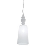 Ali & Baba Pendant - Glossy White / White Fabric