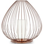 Cell Floor / Table Lamp - Glossy Bronze / White Fabric
