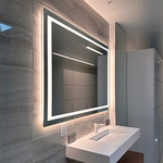 L1 Full Frame Inset Direct / Indirect LED Mirror - Anodized Aluminum
