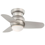 Spacesaver Ceiling Fan with Light - Brushed Steel / Silver