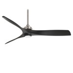 Aviation Ceiling Fan with Light - Brushed Nickel / Coal