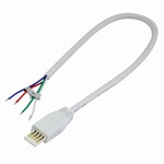 Silk Light Bar Power Line Cable with Open Wire - White