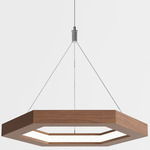 Hexagon Pendant - Walnut