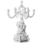 Giant Burlesque Skull Candle Holder - White