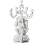 Giant Burlesque 3 Monkeys Candle Holder - White