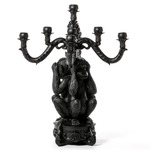 Giant Burlesque 3 Monkeys Candle Holder - Black