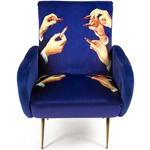 Lipsticks Armchair - Polished Brass / Blue