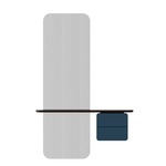 One More Look Mirror - Dark Oak / Petrol Blue