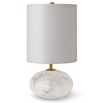Alabaster Mini Orb Table Lamp - Natural / Natural Linen