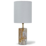 Jade and Brass Table Lamp - Natural / Natural Linen