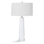 Tapered Hex Crystal Table Lamp - Clear / Natural Linen
