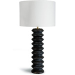 Accordion Tall Table Lamp - Ebony / Natural Linen