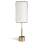 Geo Table Lamp - Natural Brass / White Linen