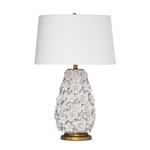 Southern Living Alice Table Lamp - Matte White / White Linen