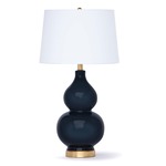 Madison Table Lamp - Navy Blue / Natural Linen