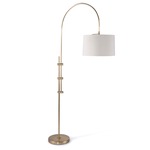 Arc Floor Lamp with Linen Shade - Natural Brass / Natural Linen