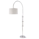 Arc Floor Lamp with Linen Shade - Polished Nickel / Natural Linen