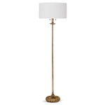 Clove Stem Floor Lamp - Antique Gold / Natural Linen