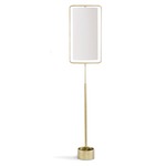 Geo Floor Lamp - Natural Brass / White Linen