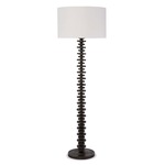 Fishbone Floor Lamp - Dark Wood / Natural Linen