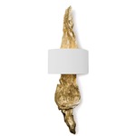 Driftwood Wall Light - Gold Leaf / White Linen