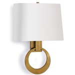 Engagement Wall Sconce - Floor Model - Natural Brass / White
