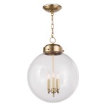 Southern Living Globe Pendant - Natural Brass / Clear