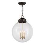 Southern Living Globe Pendant - Blackened Steel / Clear