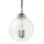 Southern Living Globe Pendant - Polished Nickel / Clear