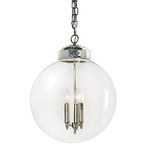 Globe Pendant - Polished Nickel / Clear