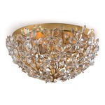 Cheshire Flush Mount Ceiling Light - Gold Leaf / Crystal