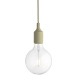 E27 Pendant - White / Beige Green