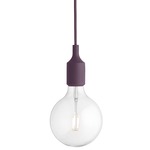 E27 Pendant - Discontinued Model - White / Burgundy