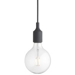 E27 Pendant - White / Dark Grey