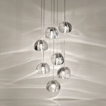 Mizu Round Multi Light Pendant - Brushed Nickel / Clear / Brushed Nickel