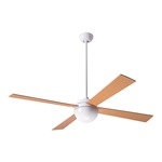 Ball Ceiling Fan - Gloss White / Maple