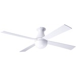Ball Flush Ceiling Fan - Gloss White / White
