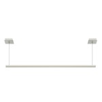 Nova Linear Suspension with End Feed Power/Two Canopies - Satin Nickel / White / Black Louver