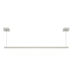 Nova Linear Suspension with End Feed Power/Two Canopies - Satin Nickel / White / Black Louver