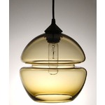 Groove Orb Pendant - Black / Amber