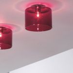 Spillray Wide Ceiling Light - Chrome / Red