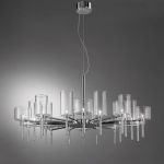 Spillray Chandelier - Polished Chrome / Crystal