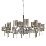 Spillray Chandelier - Polished Chrome / Grey