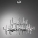 Spillray Chandelier - Polished Chrome / Crystal