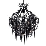 Hollywood Conical Glass Chandelier - Matte Black